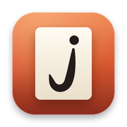 JotPad icon: a lowercase j on a cream page