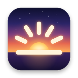 SleepLess icon: a sunrise over a dark horizon
